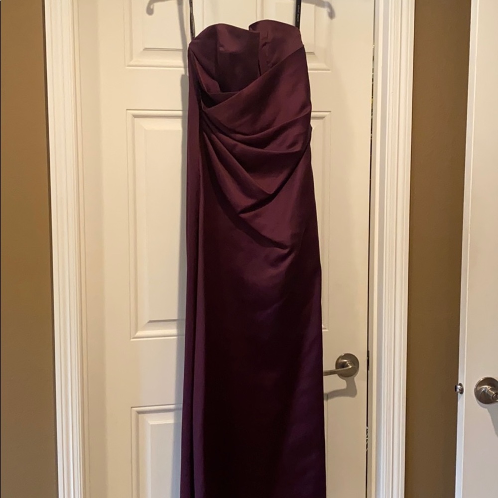 Purple strapless dress